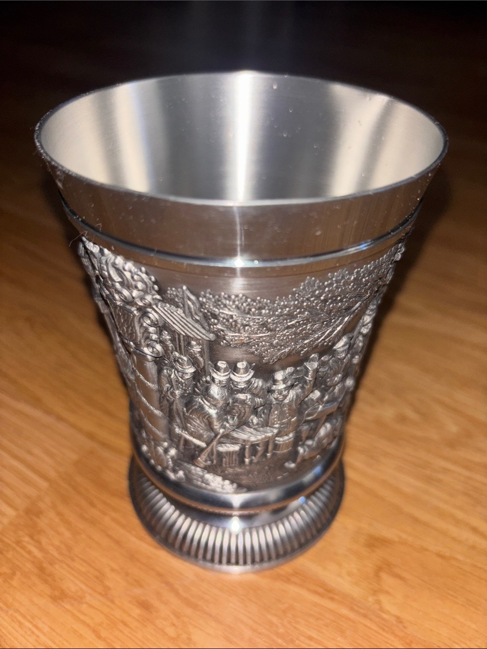 Ornate Pewter-Style Decorative Cup - Silver Finish